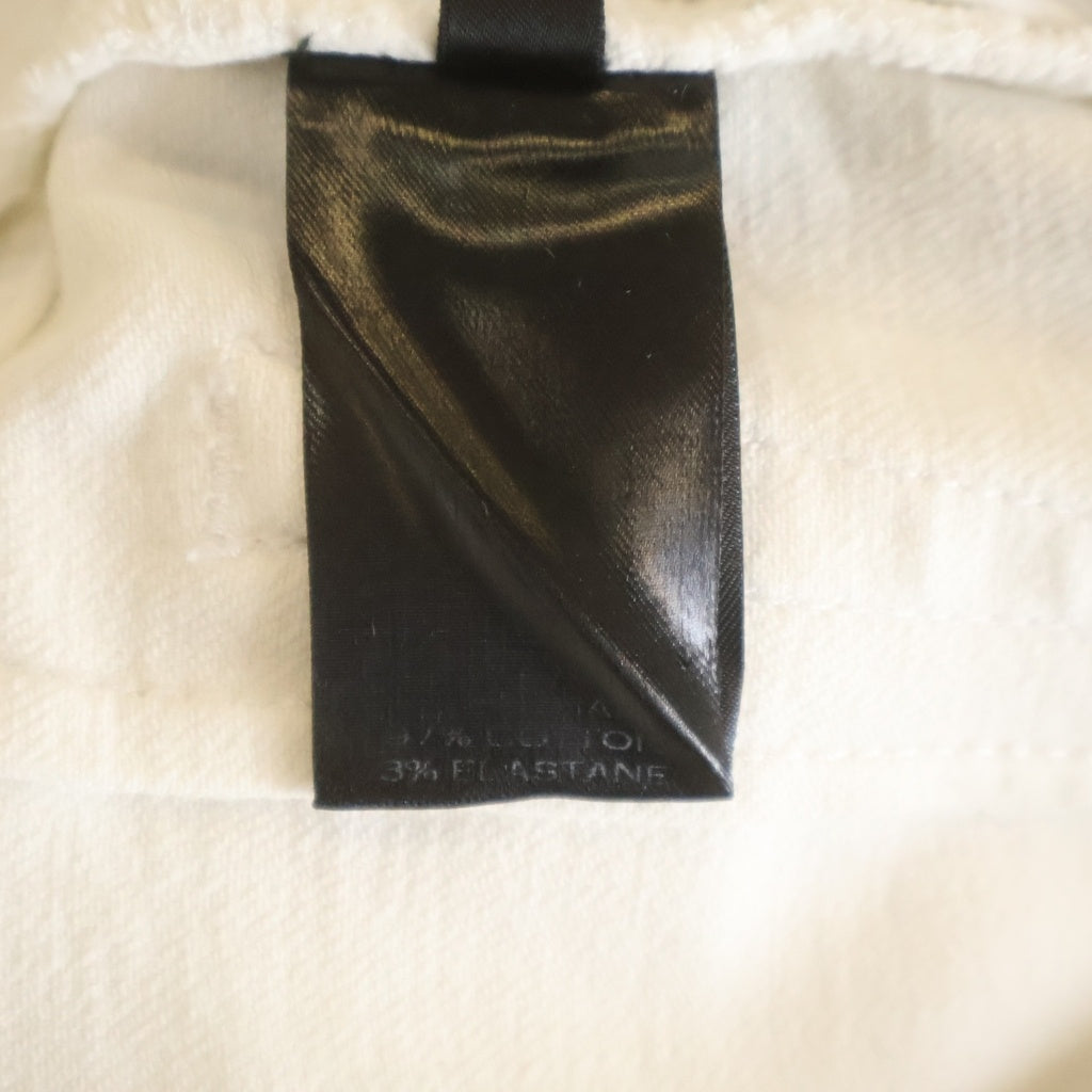 BALMAIN(バルマン) ダブルジップ 蛇腹バイカー デニムパンツ ジーンズ ホワイト S8H9131T138
