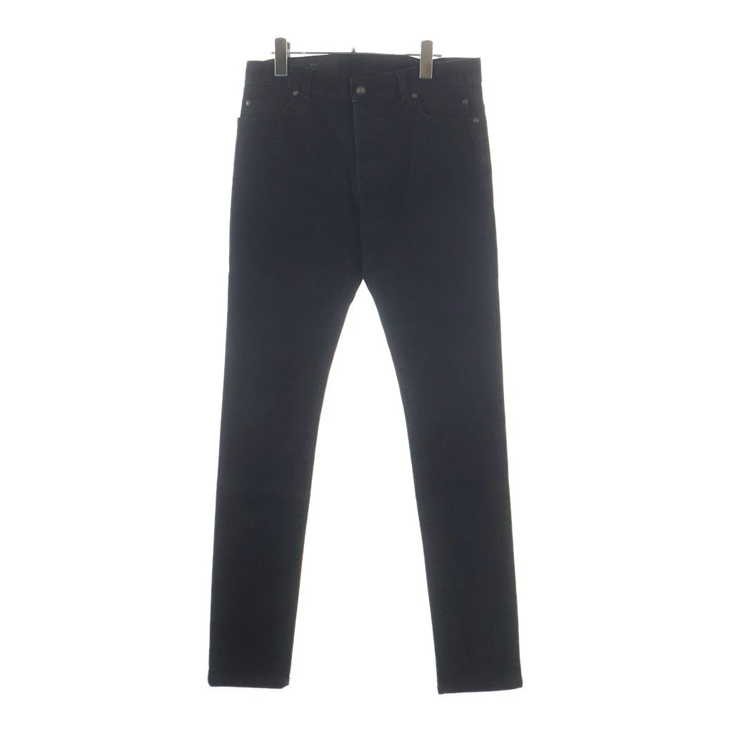 BALMAIN(バルマン) バックポケットロゴ ボタンフライ スリムストレートデニムパンツ ブラック SH05406Z543