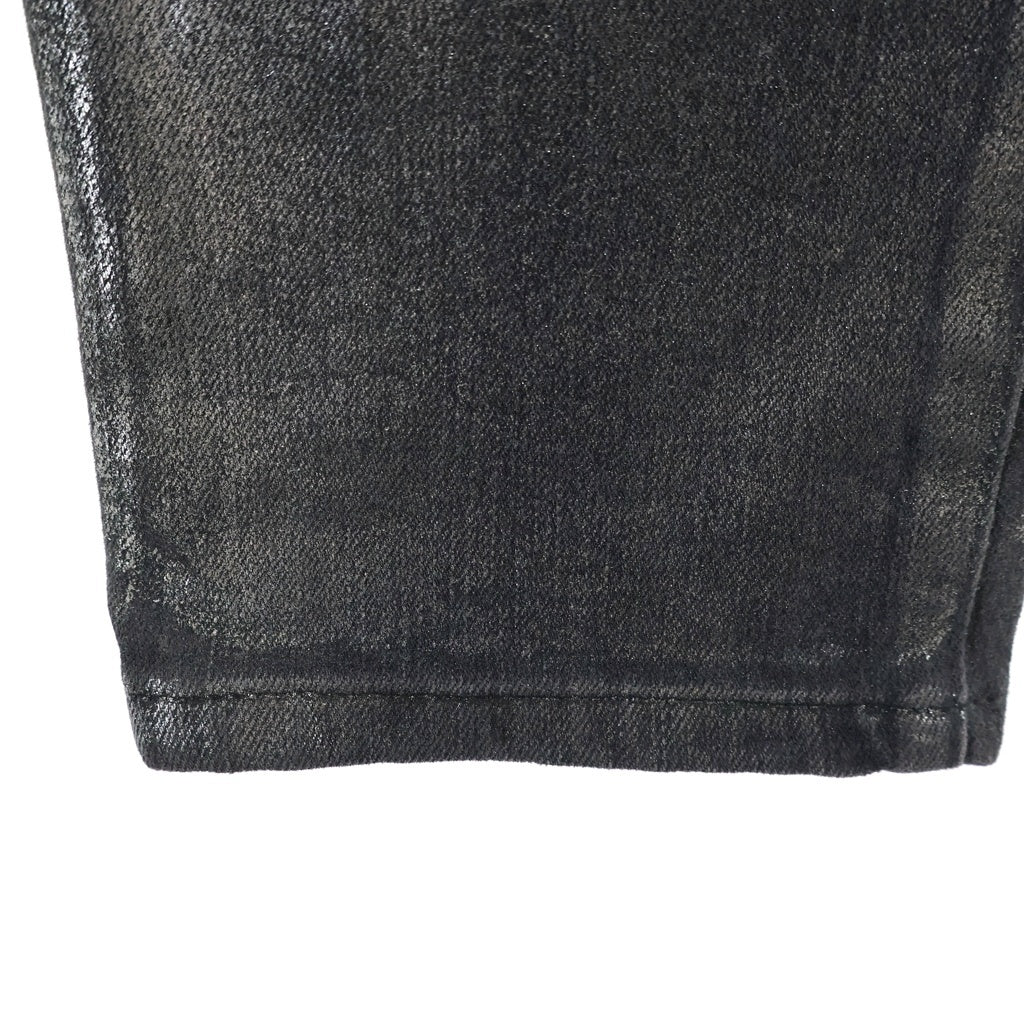 BALMAIN(バルマン) ダメージ加工 ペイント ラメ ストレッチ デニム スキニーパンツ グレー RH15130D012