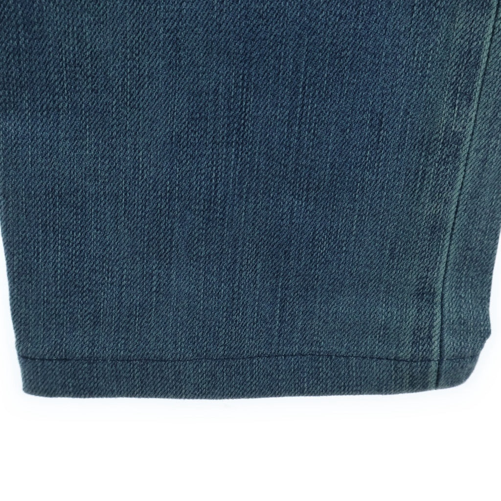 BALMAIN(バルマン) 蛇腹 ストレッチ スリム バイカー デニムパンツ ジップ装飾 S7H9502T014 ブルー