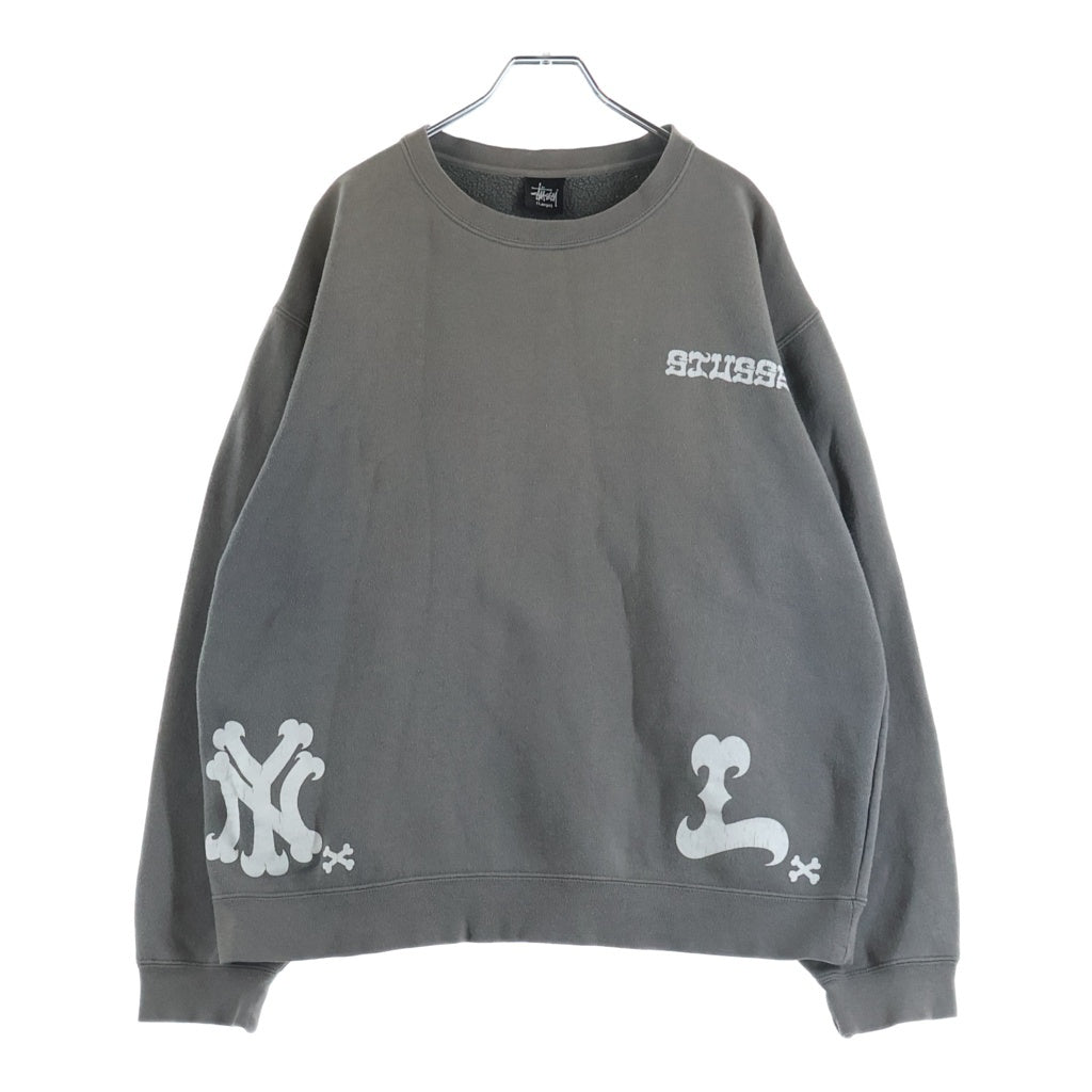 STUSSY(ステューシー) 00s フロントロゴ 長袖 スウェット 裏起毛 グレー
