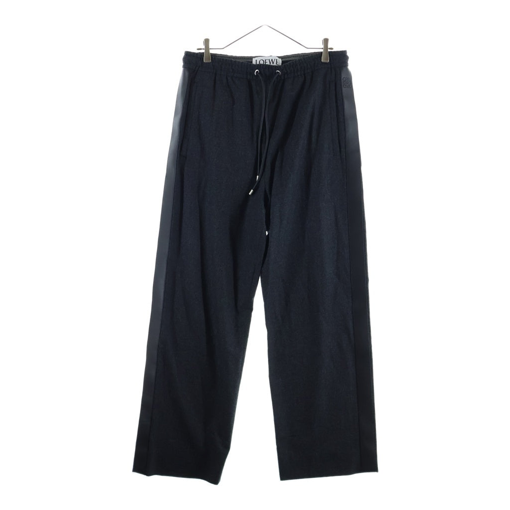LOEWE(ロエベ) TRACKSUIT TROUSERS トラックスーツ トラウザーズ パンツ レザー切り替えし ブラック