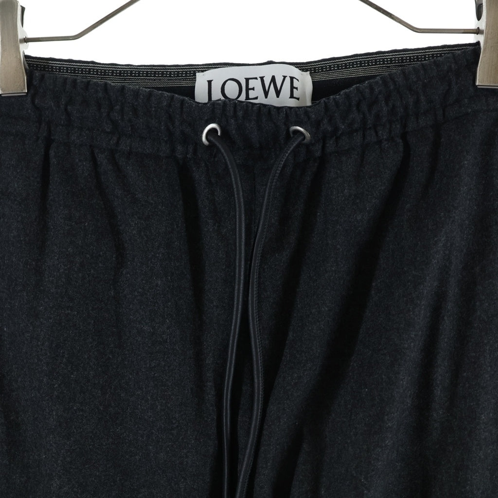 LOEWE(ロエベ) TRACKSUIT TROUSERS トラックスーツ トラウザーズ パンツ レザー切り替えし ブラック