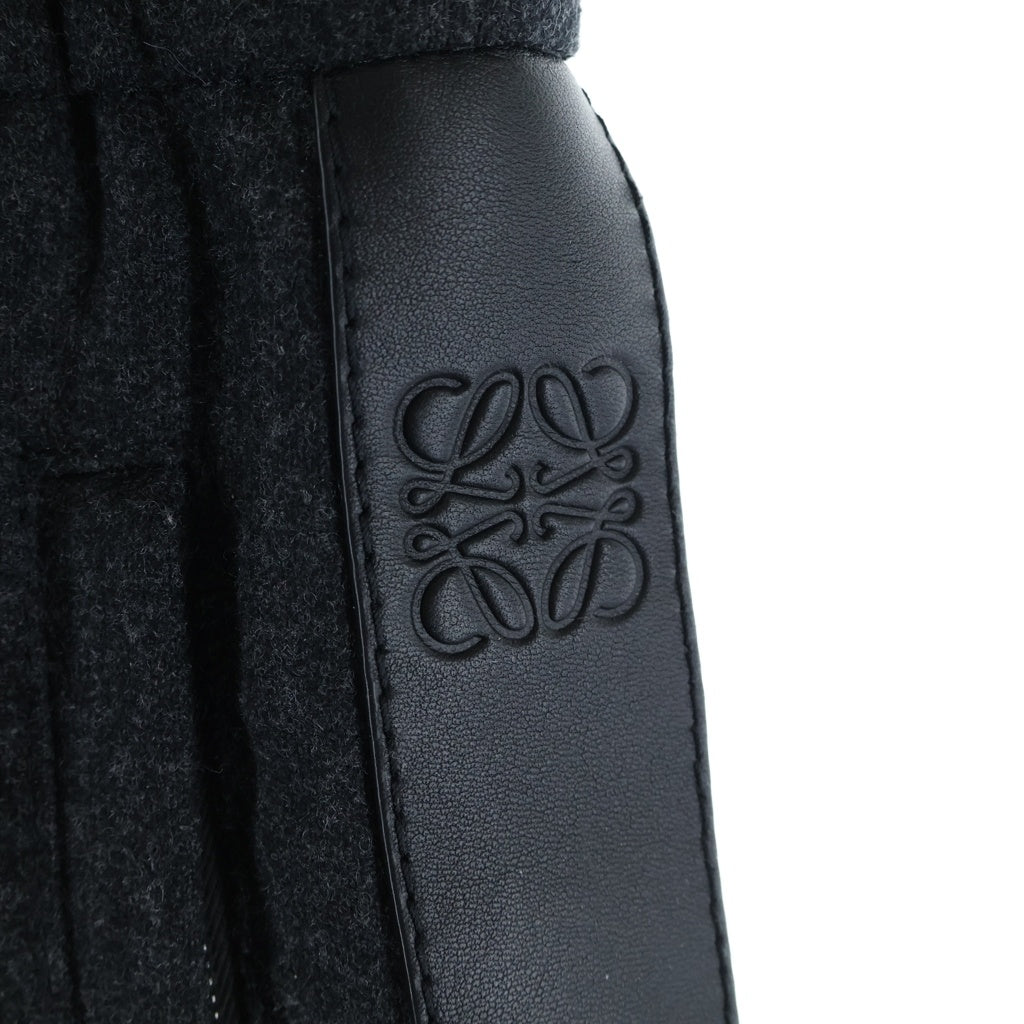 LOEWE(ロエベ) TRACKSUIT TROUSERS トラックスーツ トラウザーズ パンツ レザー切り替えし ブラック