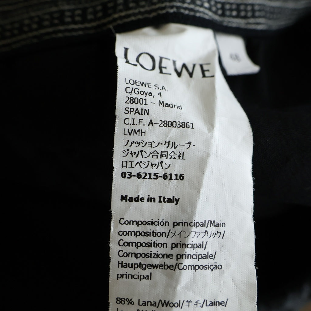LOEWE(ロエベ) TRACKSUIT TROUSERS トラックスーツ トラウザーズ パンツ レザー切り替えし ブラック