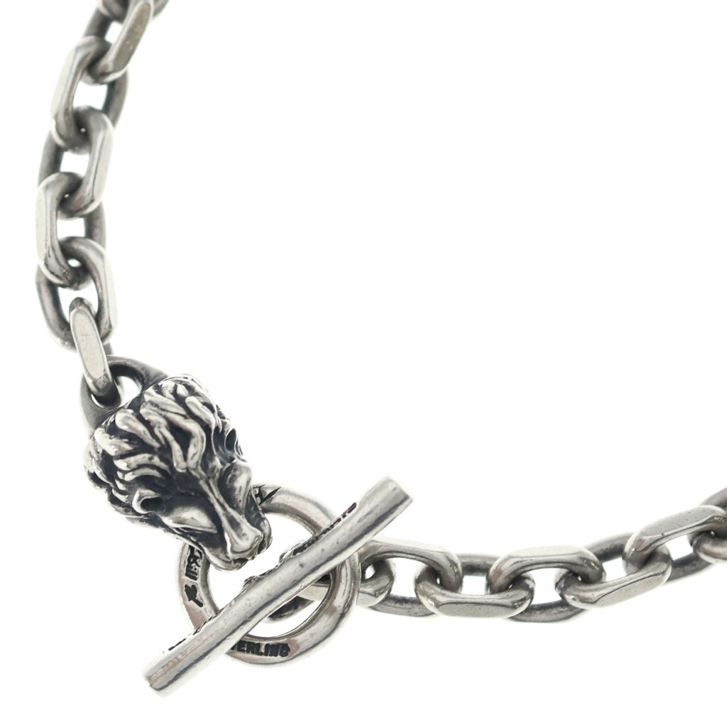Bill Wall Leather/BWL(ビルウォールレザー) Square Chain with Small Dog Head Necklace スクエア チェーン スモール ライオンヘッド ネックレス シルバー