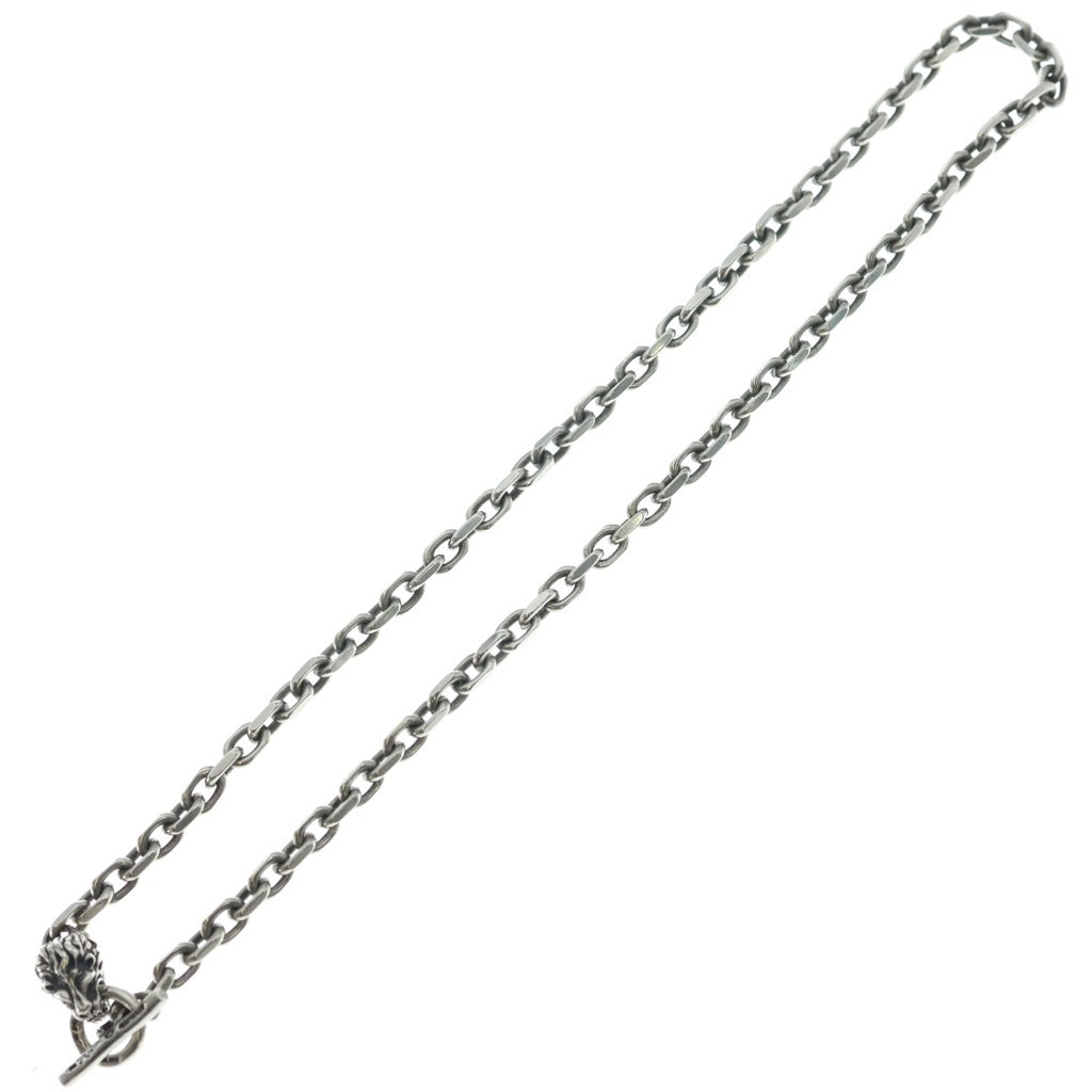 Bill Wall Leather/BWL(ビルウォールレザー) Square Chain with Small Dog Head Necklace スクエア チェーン スモール ライオンヘッド ネックレス シルバー
