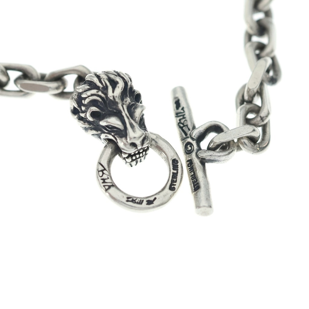 Bill Wall Leather/BWL(ビルウォールレザー) Square Chain with Small Dog Head Necklace スクエア チェーン スモール ライオンヘッド ネックレス シルバー