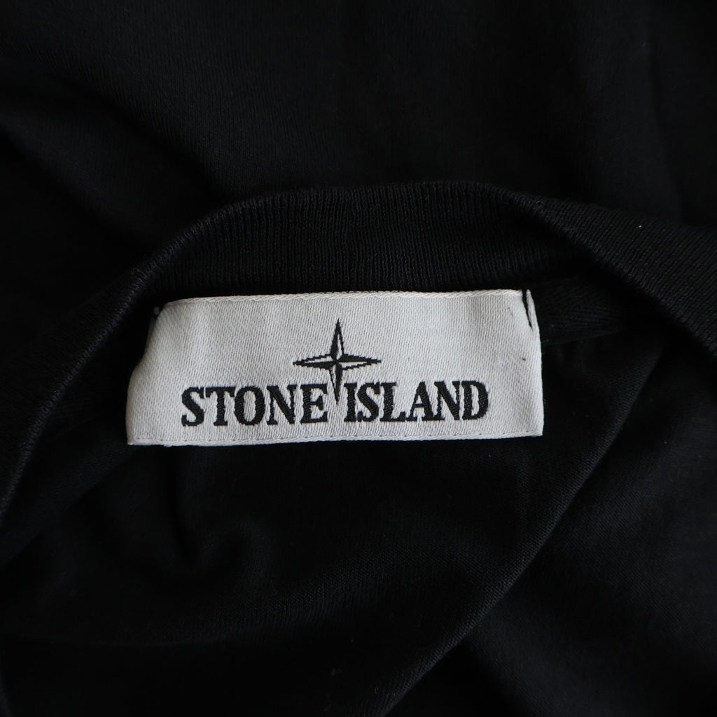 STONE ISLAND(ストーンアイランド) ワンポイント コンパス ロゴ Tシャツ トップス カットソー ブラック 801524113