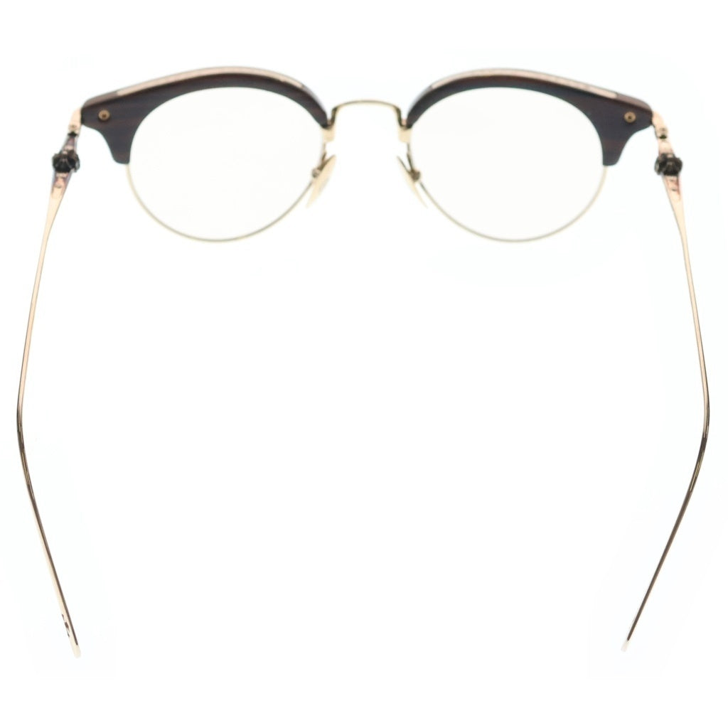 CHROME HEARTS(クロムハーツ) SLUNTRADICTION 2 CHプラス テンプル ハーフリム ウエリントン アイウェア 眼鏡 ブラウン/ゴールド