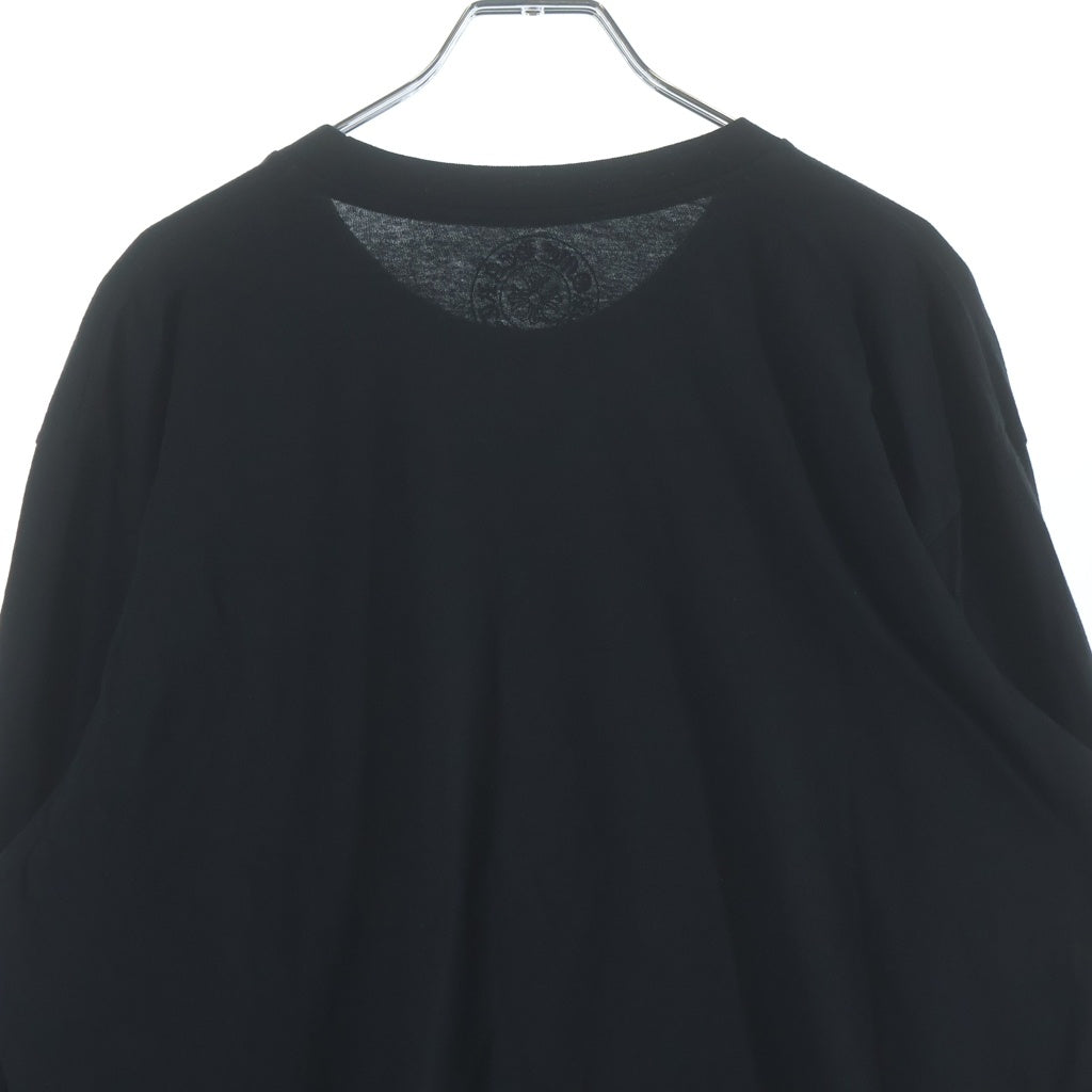 CHROME HEARTS(クロムハーツ) CH LS 1 ネックロゴ アームプリントクルーネック長袖Tシャツ ブラック/ブルー