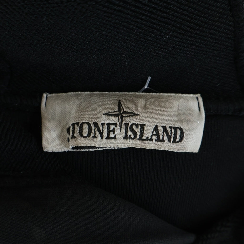 STONE ISLAND(ストーンアイランド) ガーメントダイ プルオーバー スウェットパーカー フーディ ブラック ブラック