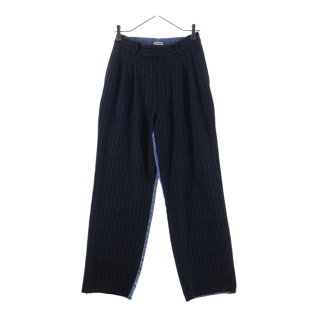 INSCRIRE(アンスクリア) ×6(ROKU) BEAUTY & YOUTH UNITED ARROWS 21AW Combined Two Pants 121AW-PT105 デニム切り替え ウール パンツ グレー