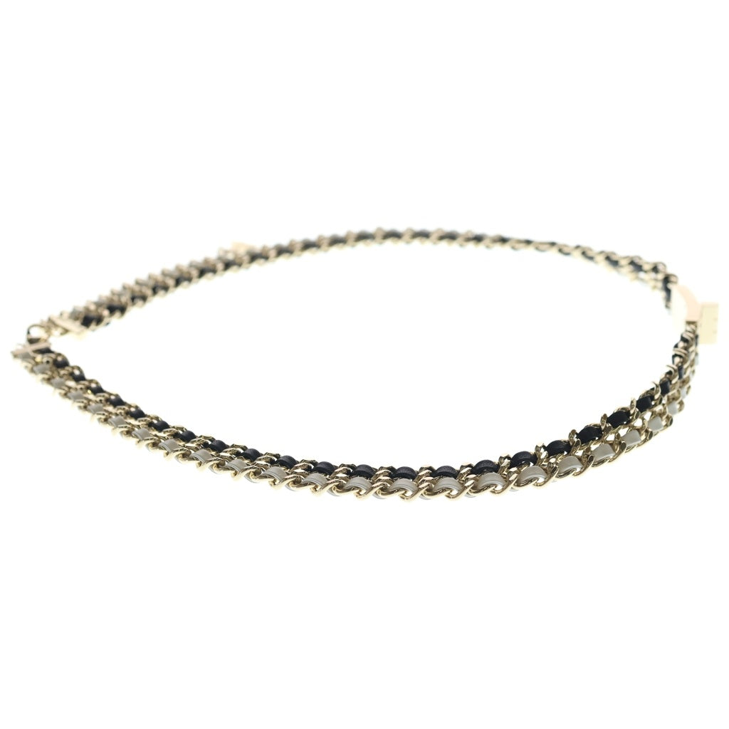 CHANEL(シャネル) ダブルチェーンベルト B22 A ゴールド/ホワイト/ブラック レディース