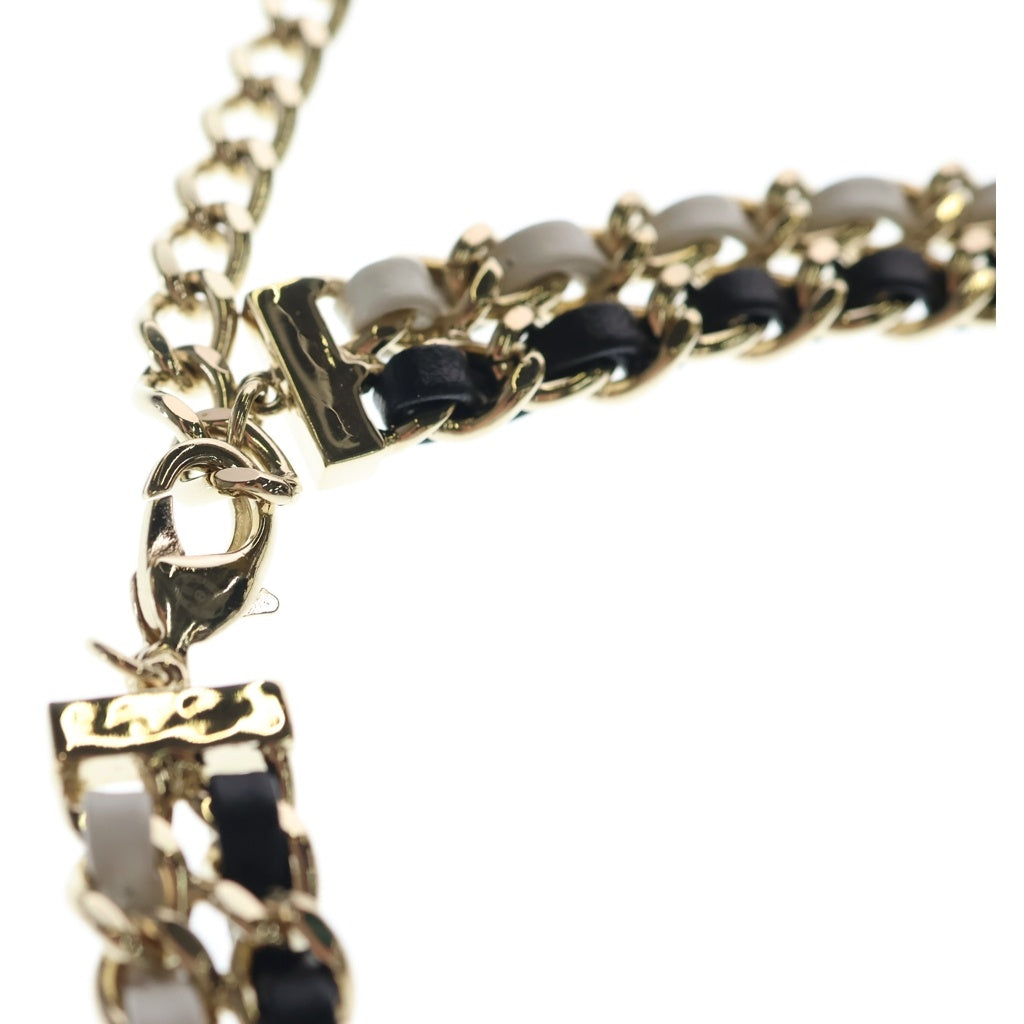 CHANEL(シャネル) ダブルチェーンベルト B22 A ゴールド/ホワイト/ブラック レディース
