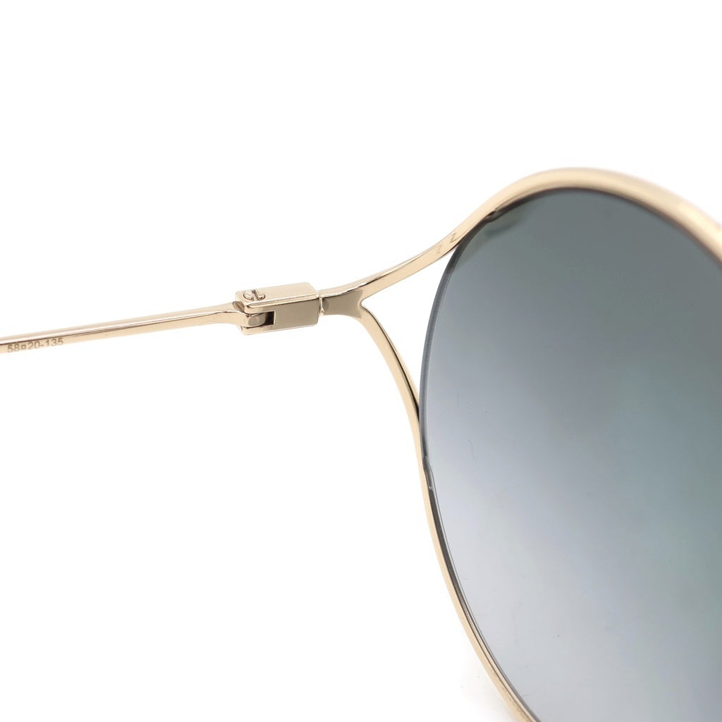 GUCCI(グッチ) GGロゴ フェイクパール アジアンフィット サングラス アイウェア GG0253S ゴールド/グレーグラデーション レディース