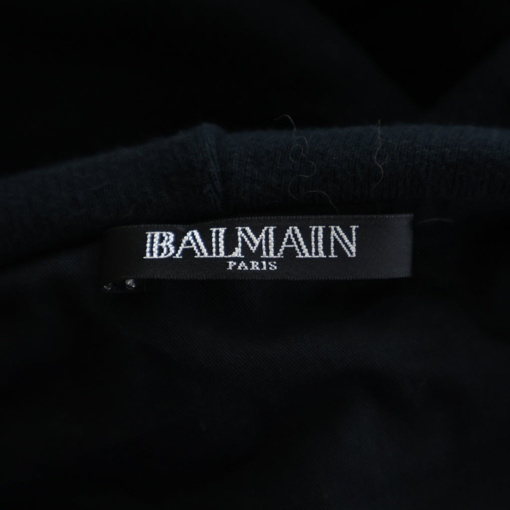 BALMAIN(バルマン) hooded biker jacket ジップアップバイカーフーディ S6HJ819B139C ネイビー/ブラック