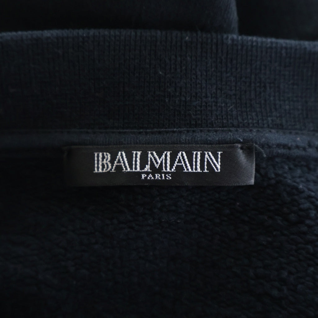 BALMAIN(バルマン) 17SS Mesh switching sweatshirt RH13205J049 メッシュドッキング クルーネックスウェットトレーナー ブラック