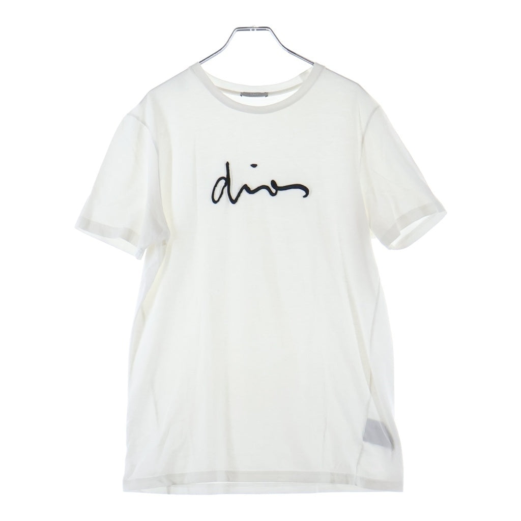 DIOR(ディオール) Logo Embroidered 733J603W2110 フロント刺繍 半袖Tシャツ カットソー ホワイト