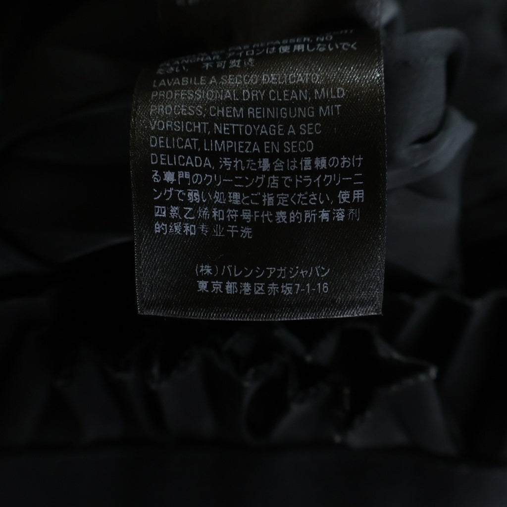 BALENCIAGA(バレンシアガ) サイドジップ ロゴ プリーツ アシンメトリー ロングスカート ブラック 529757 TYD15 レディース