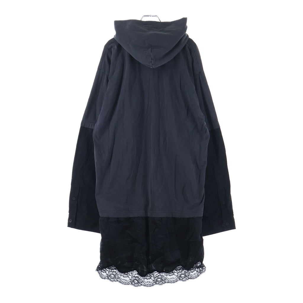 BALENCIAGA(バレンシアガ) レースレイヤードパーカードレス 744728 TOVG6 ブラック レディース