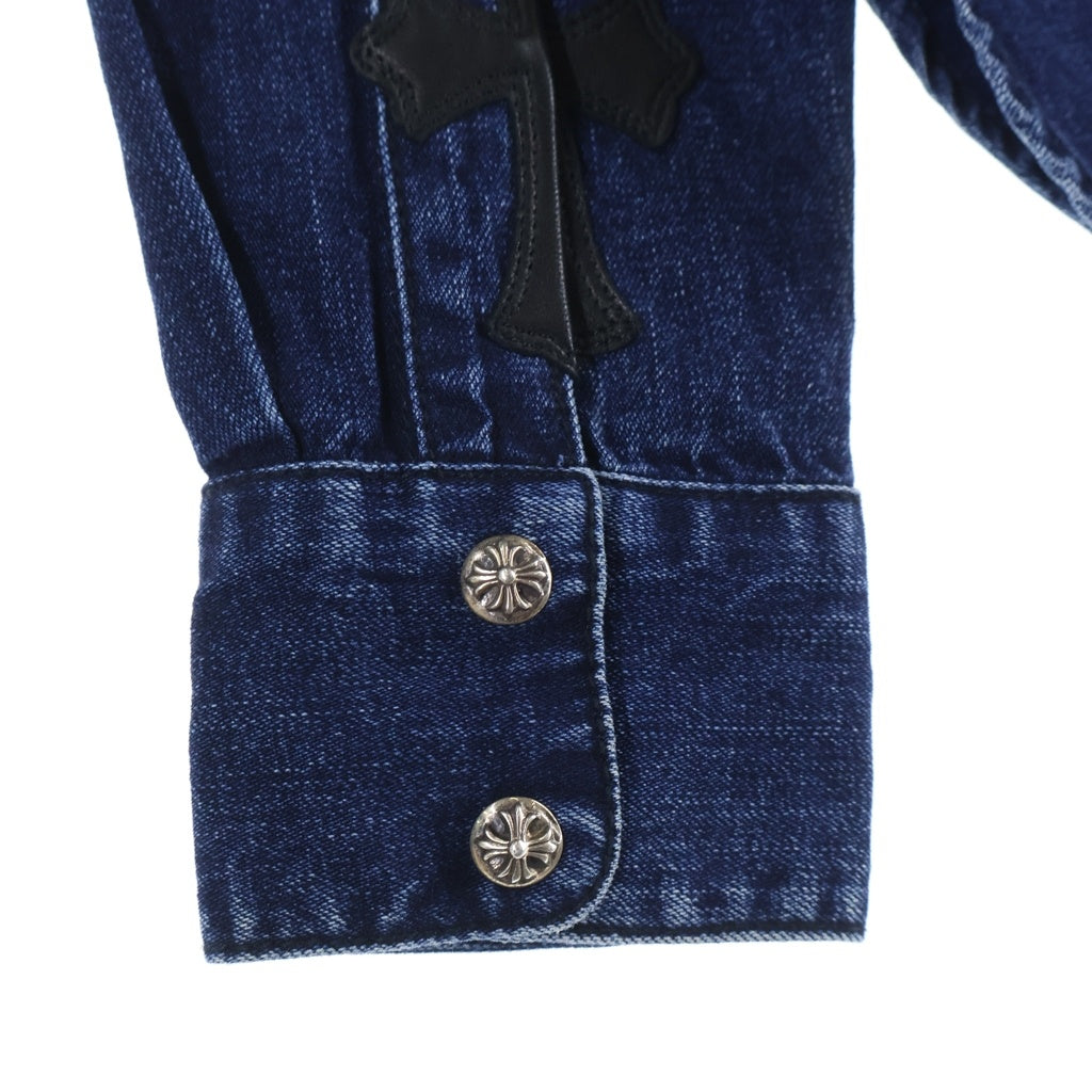 CHROME HEARTS(クロムハーツ) Y NOT LOOSEENDS LS ルーズエンド 袖クロスパッチ クロスボールボタンデニム 長袖シャツ