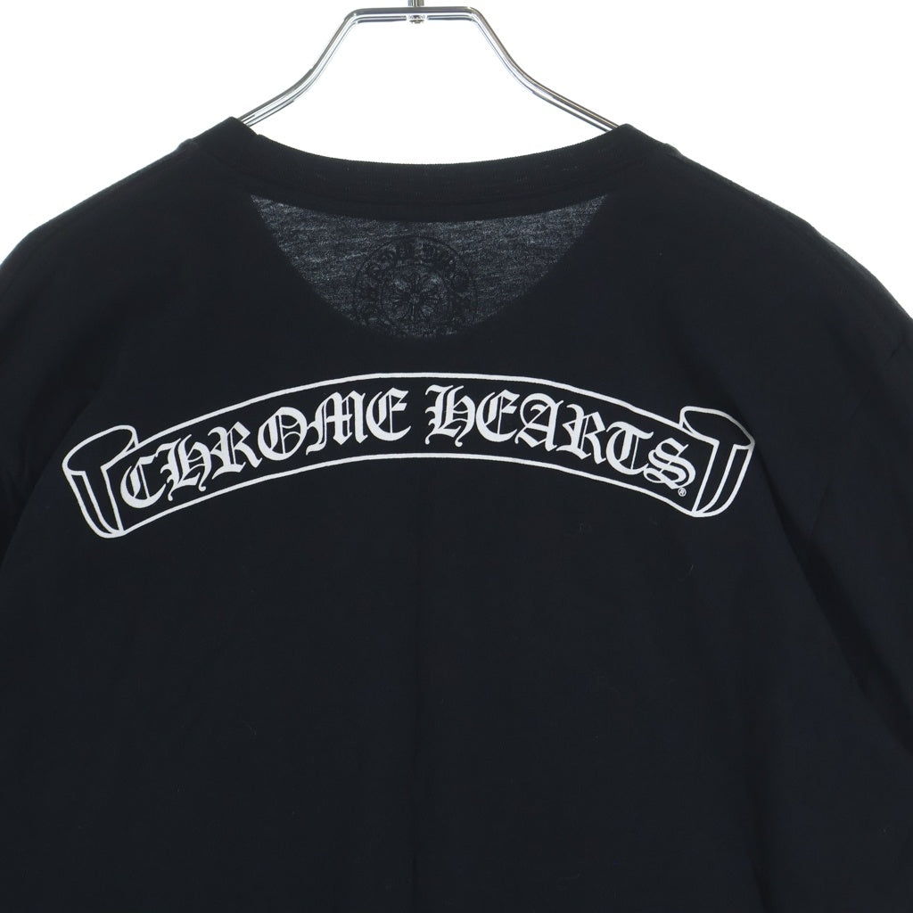 CHROME HEARTS(クロムハーツ) SCROLL LABEL T-SHIRT スクロールラベルプリント クルーネックポケット 半袖Tシャツ カットソー ブラック