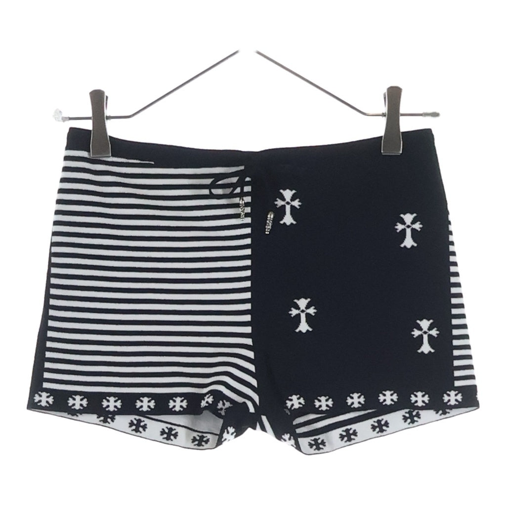 CHROME HEARTS(クロムハーツ) ショーツ クロス ニット地 ボーダー ブラック/ホワイト レディース
