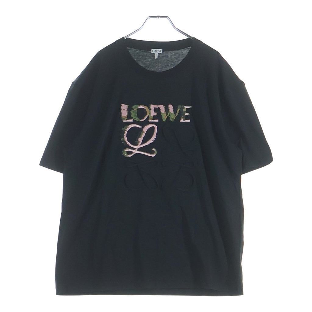 LOEWE(ロエベ) 24SS アナグラム刺繍 半袖Tシャツ クルーネックカットソー ブラック H526Y22J61