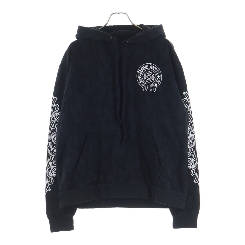 CHROME HEARTS(クロムハーツ) Graveyard Cemetery Cross Pullover Hoodie 総柄 グレイブヤード セメタリークロス パーカー フーディー ブラック