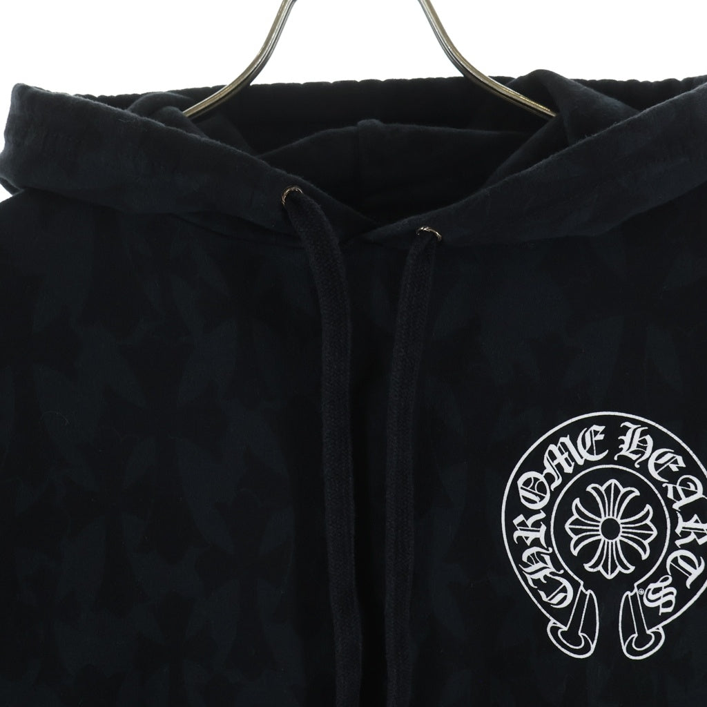 CHROME HEARTS(クロムハーツ) Graveyard Cemetery Cross Pullover Hoodie 総柄 グレイブヤード セメタリークロス パーカー フーディー ブラック