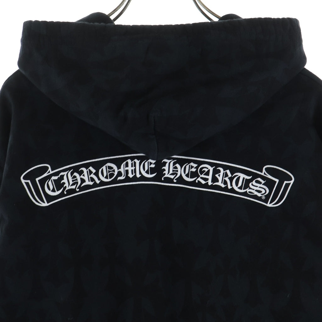 CHROME HEARTS(クロムハーツ) Graveyard Cemetery Cross Pullover Hoodie 総柄 グレイブヤード セメタリークロス パーカー フーディー ブラック