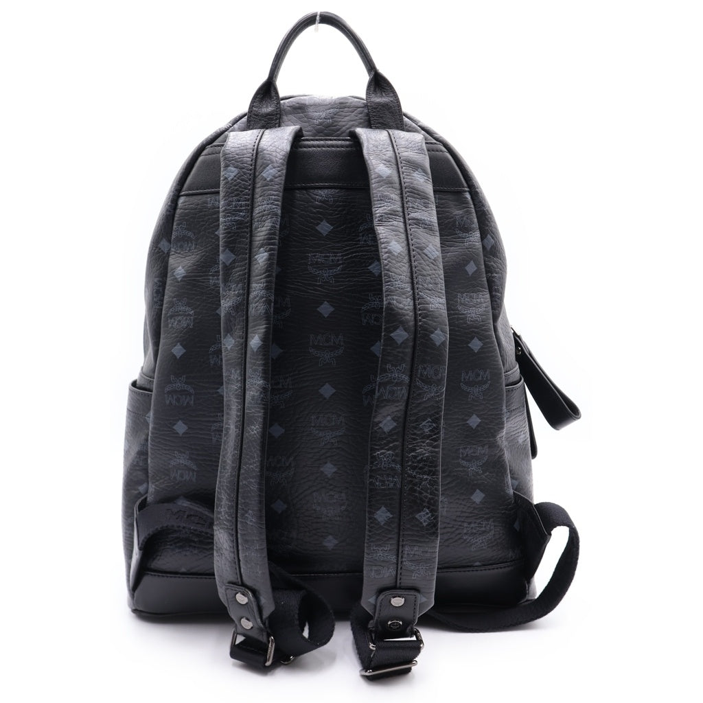 MCM(エム シー エム) スターク フロントスタッズ ヴィセトス モノグラム バックパック リュック ブラック レディース