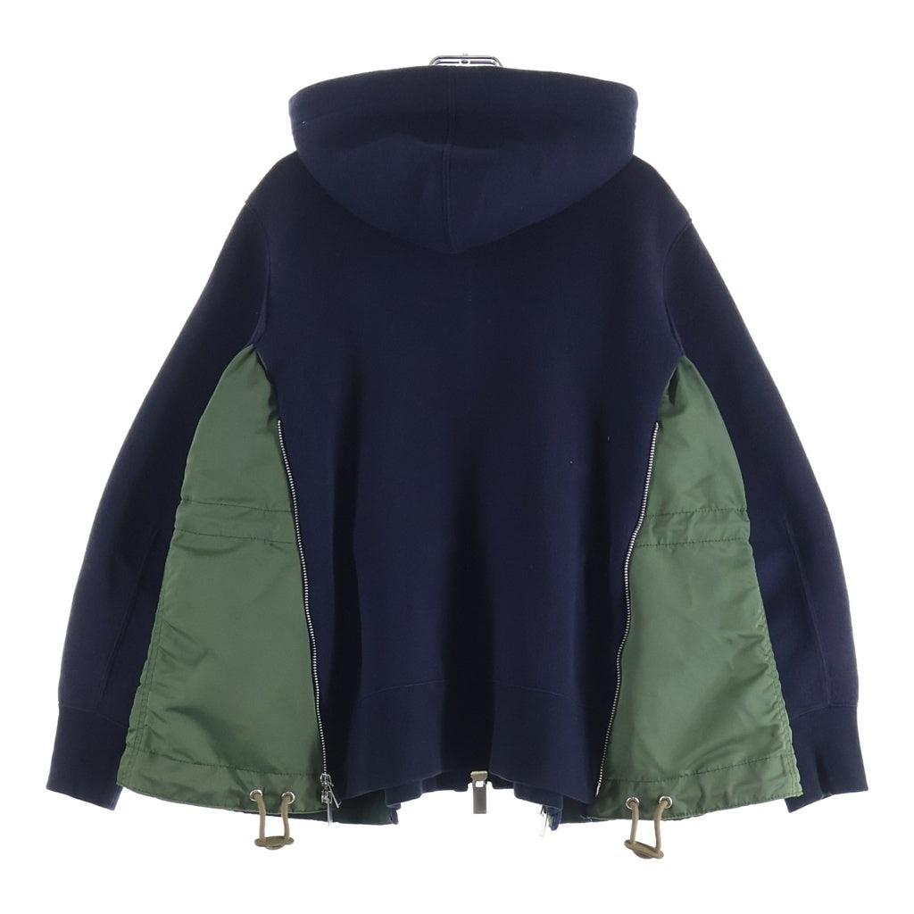 Sacai(サカイ) ナイロン切り替え ジップアップ パーカー フーディー SCW-060 ネイビー/カーキ