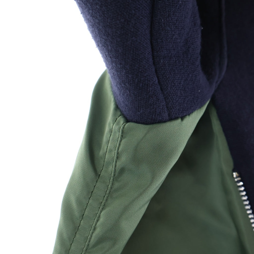 Sacai(サカイ) ナイロン切り替え ジップアップ パーカー フーディー SCW-060 ネイビー/カーキ