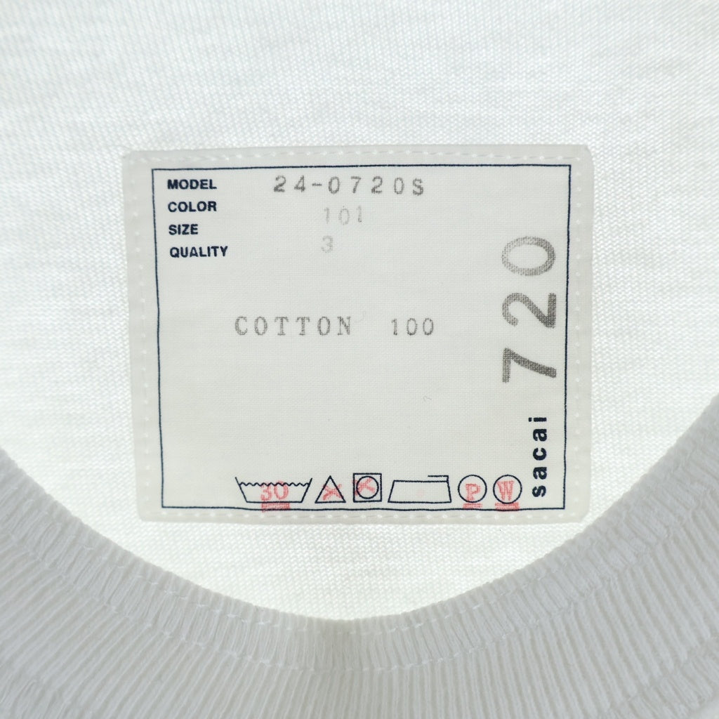 Sacai(サカイ) KNOW FUTURE プリント 半袖Tシャツ カットソー 24-0720S ホワイト