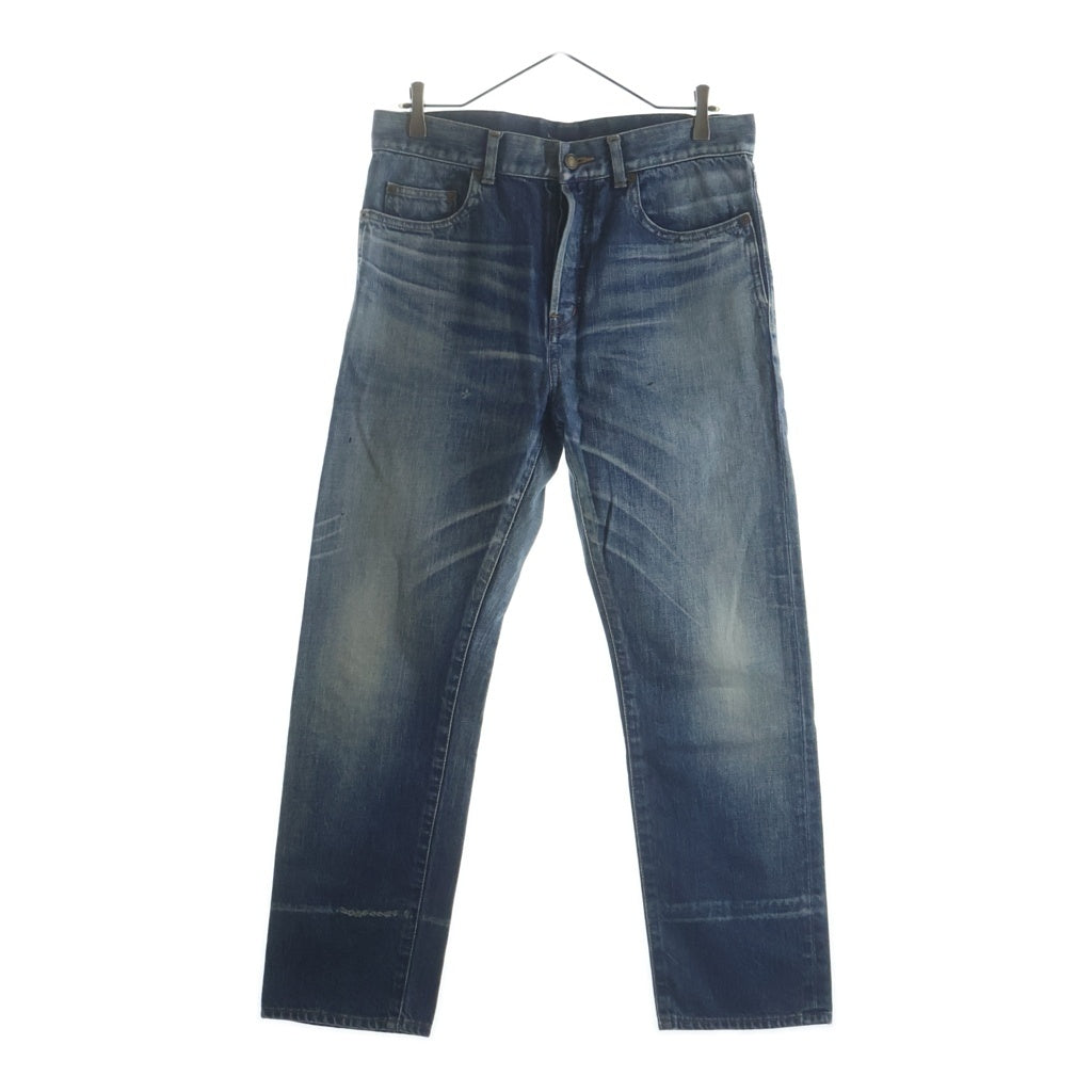 SAINT LAURENT PARIS(サンローランパリ) 20AW ユーズド加工 ボタンフライ デニムパンツ インディゴ D23 M/ST-HW W30 625675