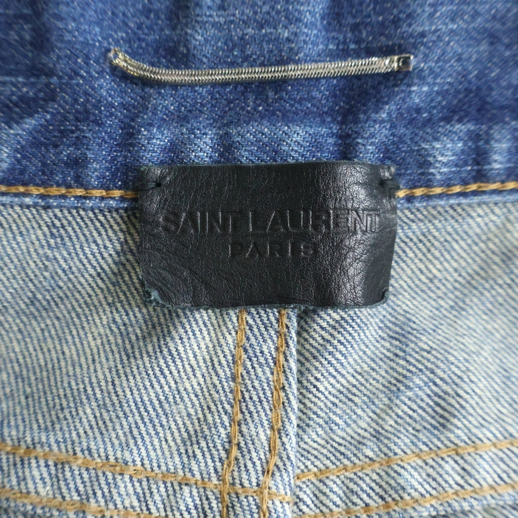 SAINT LAURENT PARIS(サンローランパリ) 20AW ユーズド加工 ボタンフライ デニムパンツ インディゴ D23 M/ST-HW W30 625675