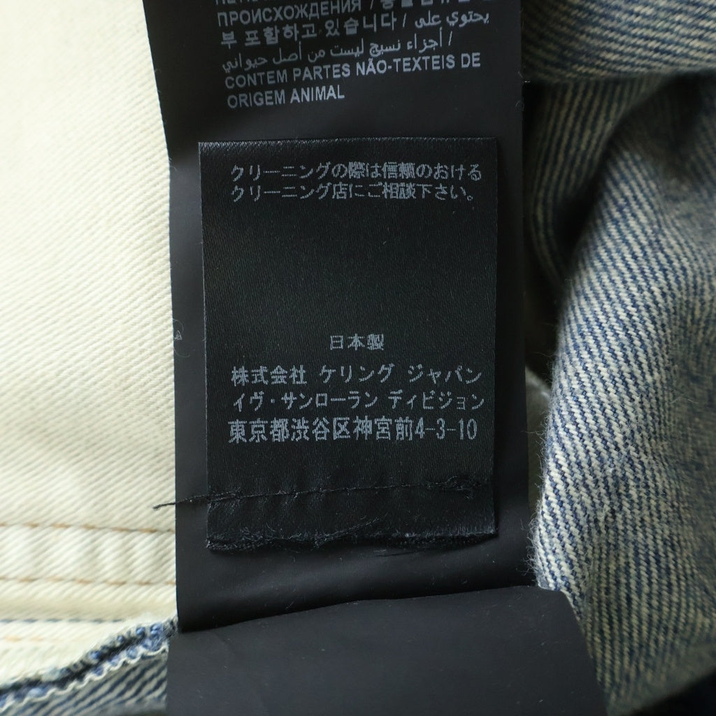 SAINT LAURENT PARIS(サンローランパリ) 20AW ユーズド加工 ボタンフライ デニムパンツ インディゴ D23 M/ST-HW W30 625675