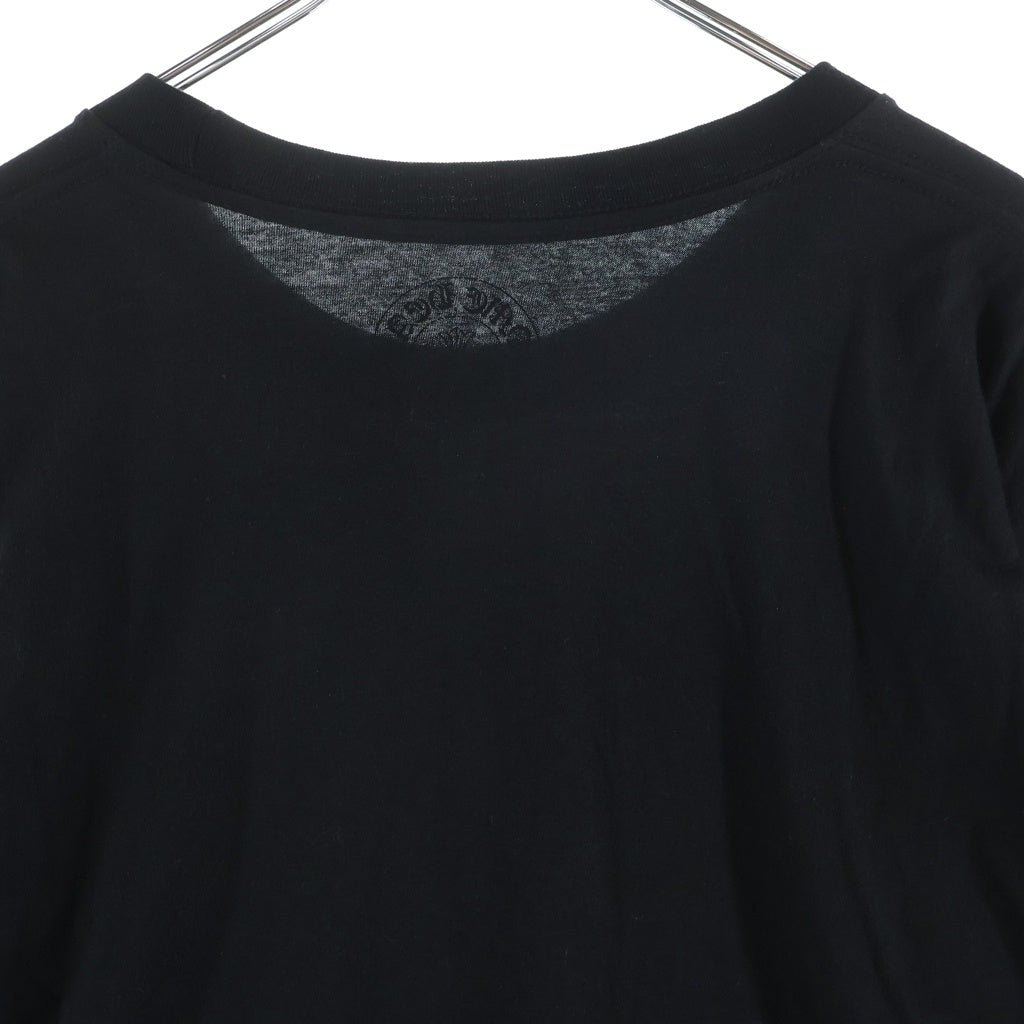 CHROME HEARTS(クロムハーツ) Neck Logo LS TEE ネックロゴプリント アームロゴ クルーネックロングスリーブTシャツカットソー ロンT ブラック