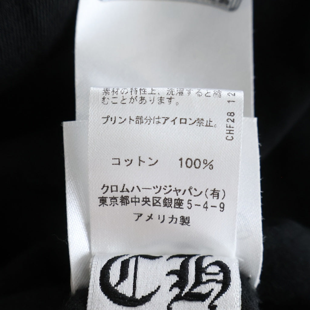 CHROME HEARTS(クロムハーツ) Neck Logo LS TEE ネックロゴプリント アームロゴ クルーネックロングスリーブTシャツカットソー ロンT ブラック