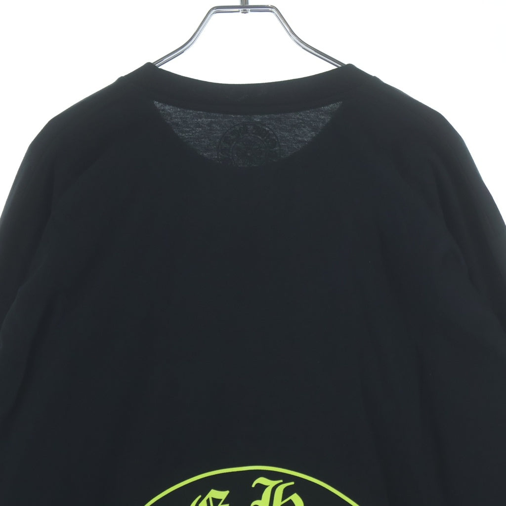 CHROME HEARTS(クロムハーツ) Floral Cross Horseshoe Long Sleeve Tee フローラルクロス ホースシュー ロングスリーブ Tシャツ ブラック/ネオンイエロー