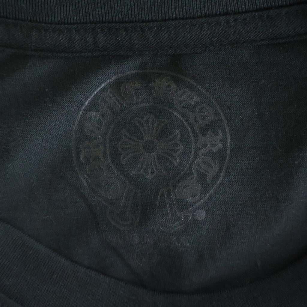 CHROME HEARTS(クロムハーツ) Floral Cross Horseshoe Long Sleeve Tee フローラルクロス ホースシュー ロングスリーブ Tシャツ ブラック/ネオンイエロー