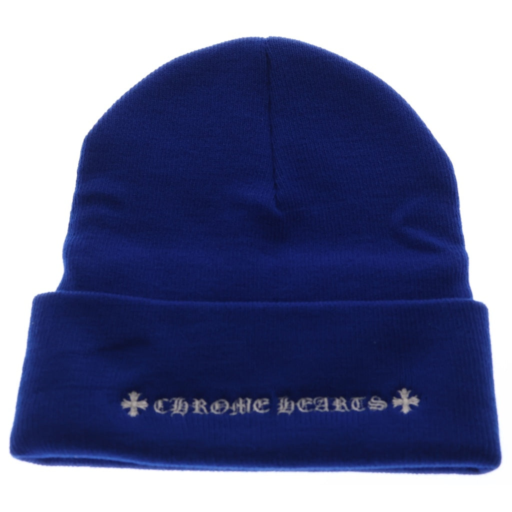 CHROME HEARTS(クロムハーツ) WOOL WATCH CAP ウールワッチキャップ CH刺繍ビーニー 帽子 ブルー
