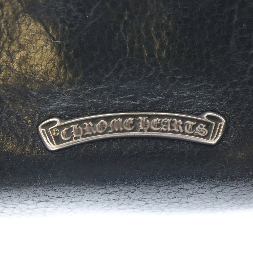 CHROME HEARTS(クロムハーツ) CHクロスパッチ コスメティックポーチ ブラック レザー