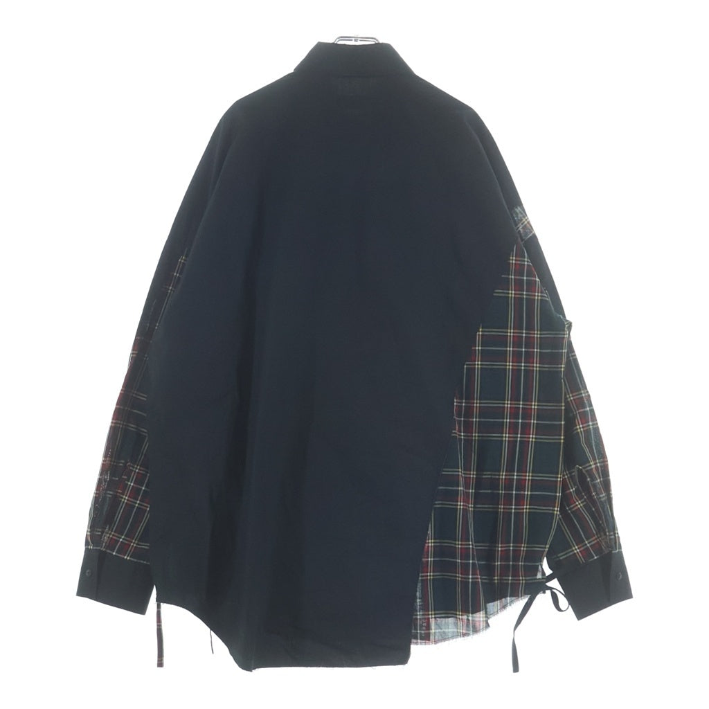FACETASM(ファセッタズム) TARTAN CHECK BIG SHIRT タータン チェック ビッグ シャツ ドッキング長袖シャツ FNT-SH-U01
