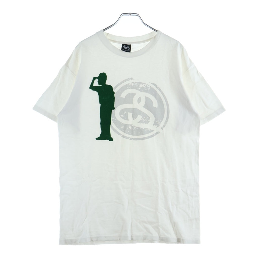 STUSSY(ステューシー) 00s OLD STTUSY MEXICO製 黒タグ フロント ロゴプリント 半袖Tシャツ カットソー ホワイト