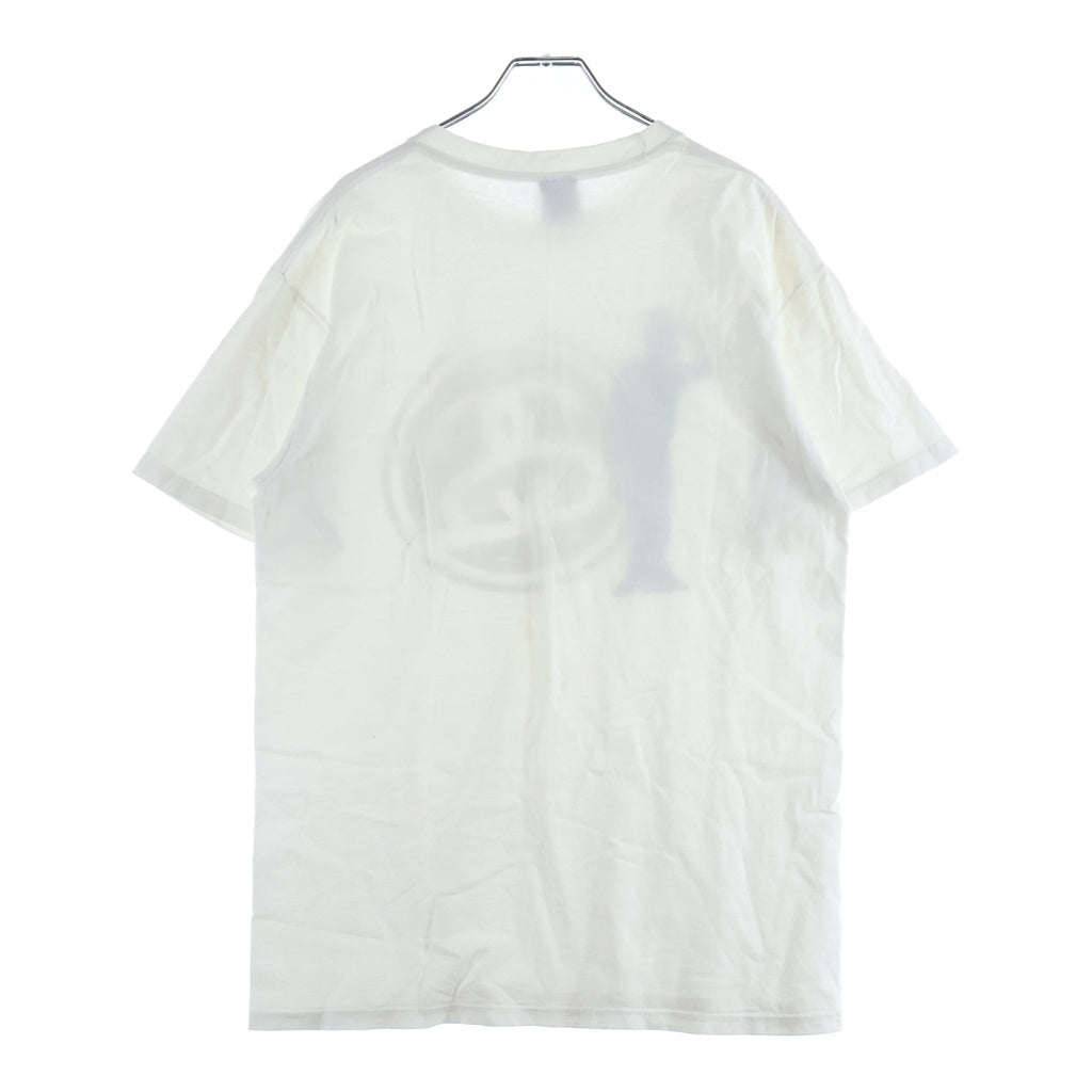 STUSSY(ステューシー) 00s OLD STTUSY MEXICO製 黒タグ フロント ロゴプリント 半袖Tシャツ カットソー ホワイト