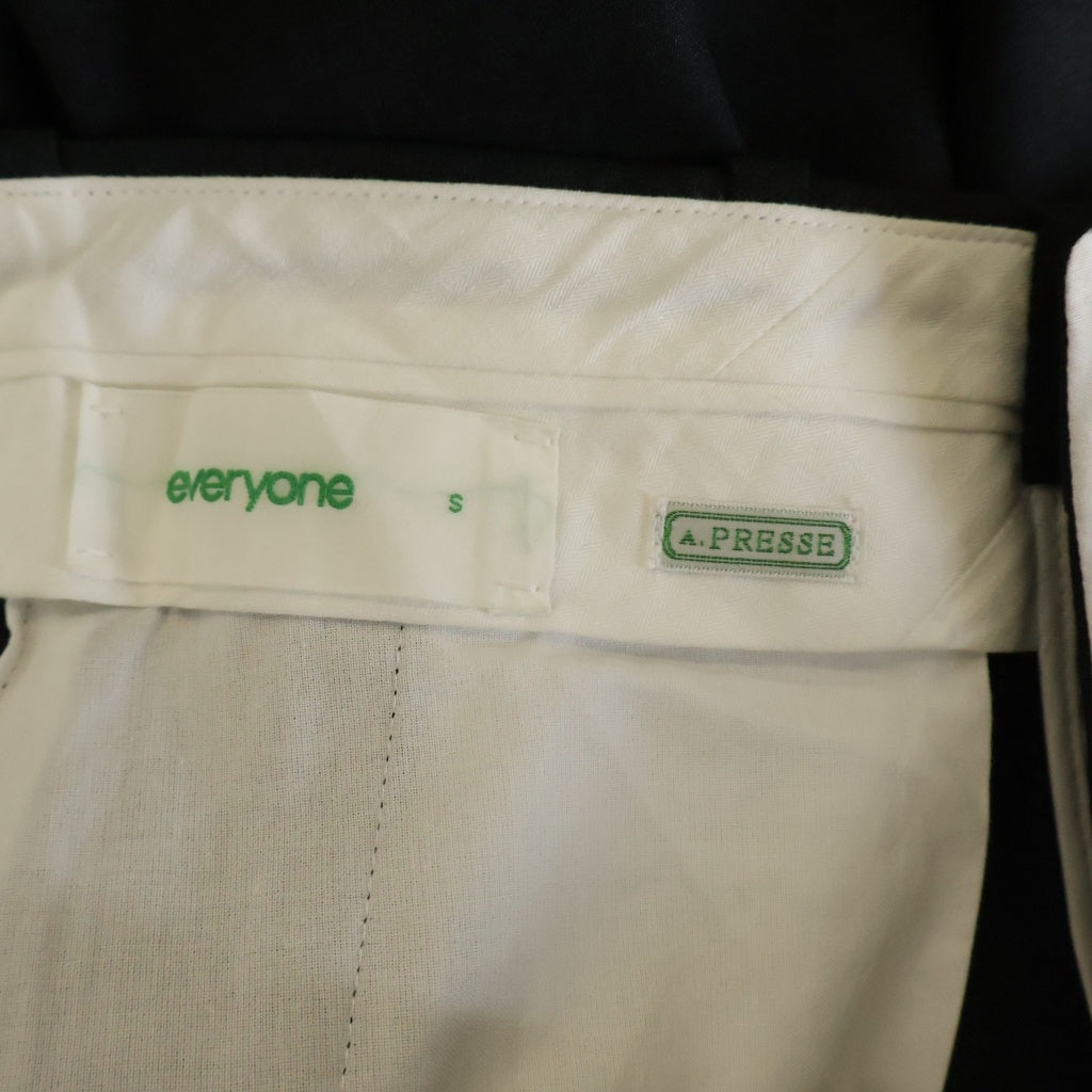A.PRESSE(アプレッセ) 25SS ×everyone Wool Trousers 25SAP-04-60H ウールトラウザーズ スラックス パンツ ブラック 25SAP-04-60H