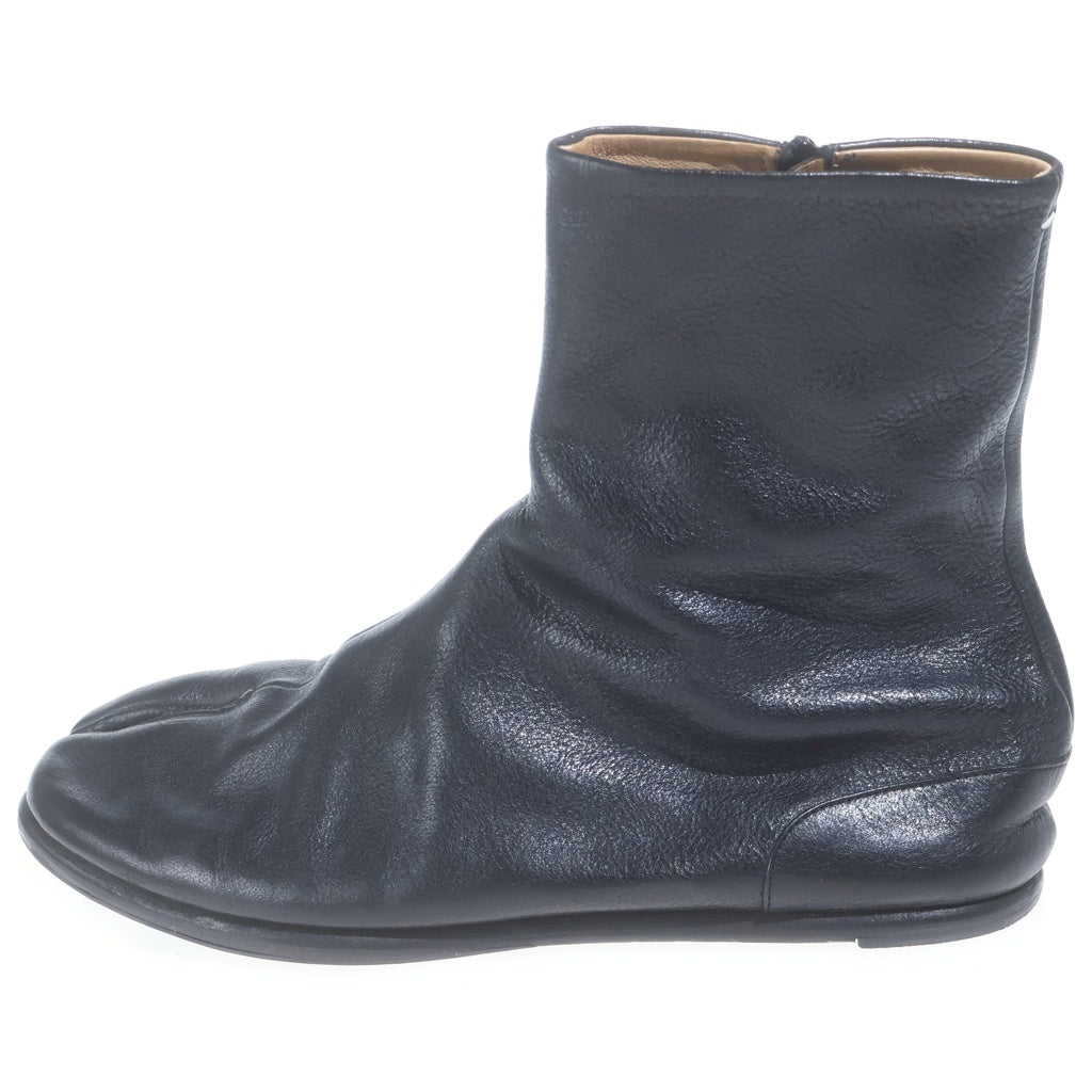 Martin Margiela 22(マルタンマルジェラ) TABI Flat Boots タビ フラット アンクルブーツ ブラック レザー